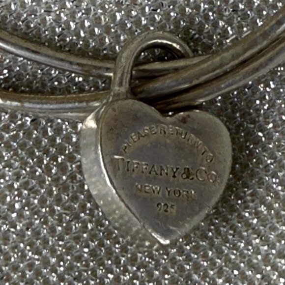 TIFFANY & CO "Please Return To Tiffany" Triple Band Bangle 925 Bracelet - Picture 2 of 8